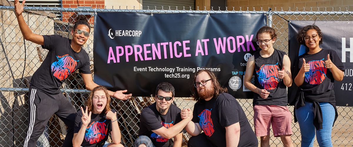 Summer Apprenticeships provide hands on training in the field at real events working alongside professional techs. Banner Image
